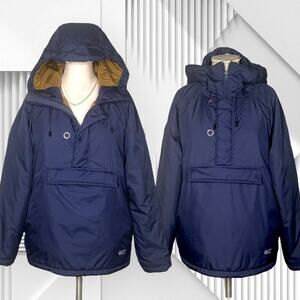 Rare Vintage STUSSY Thermolite Puffer Hooded Anorak Parka Jacket Blue Gorpcore